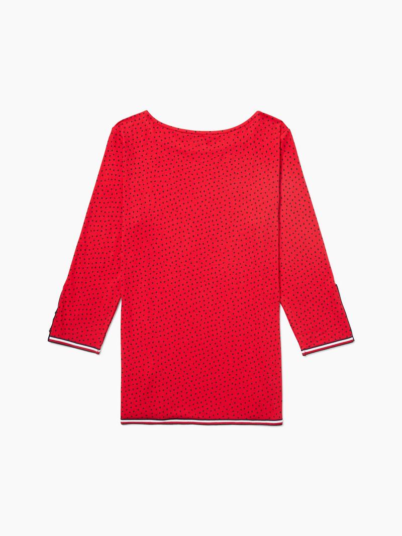 Női Tommy Hilfiger Essential Dot Tunic Felsők Piros | HU 494DFM